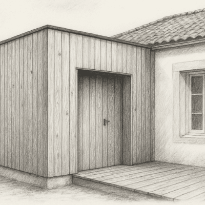 Dessin bardage bois vertical à Noirmoutier